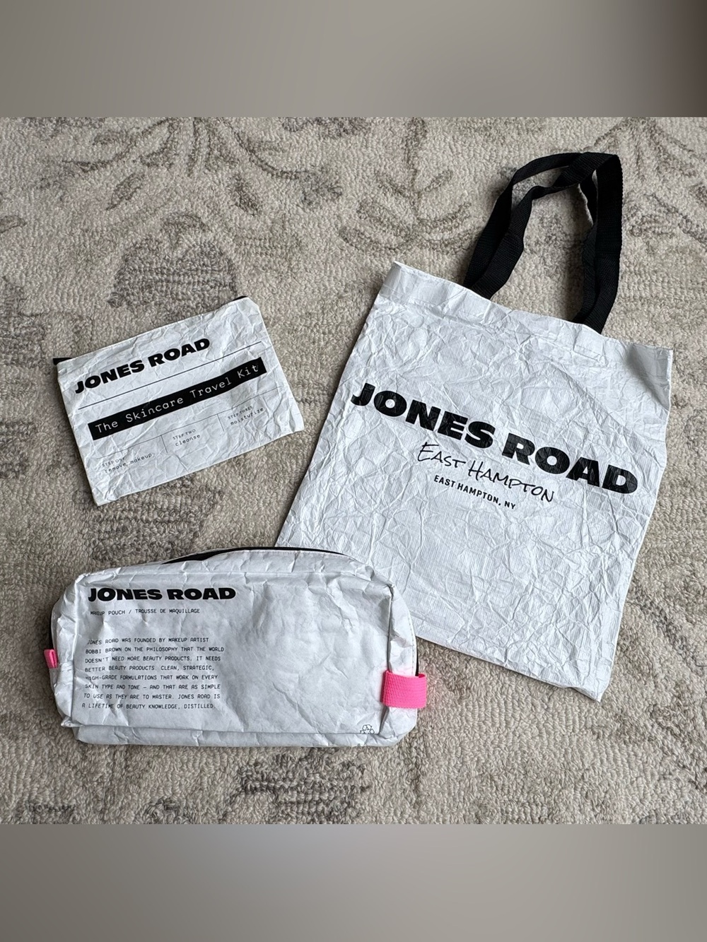 Jones Road Assorted shopping And Cosmetic Pouches
